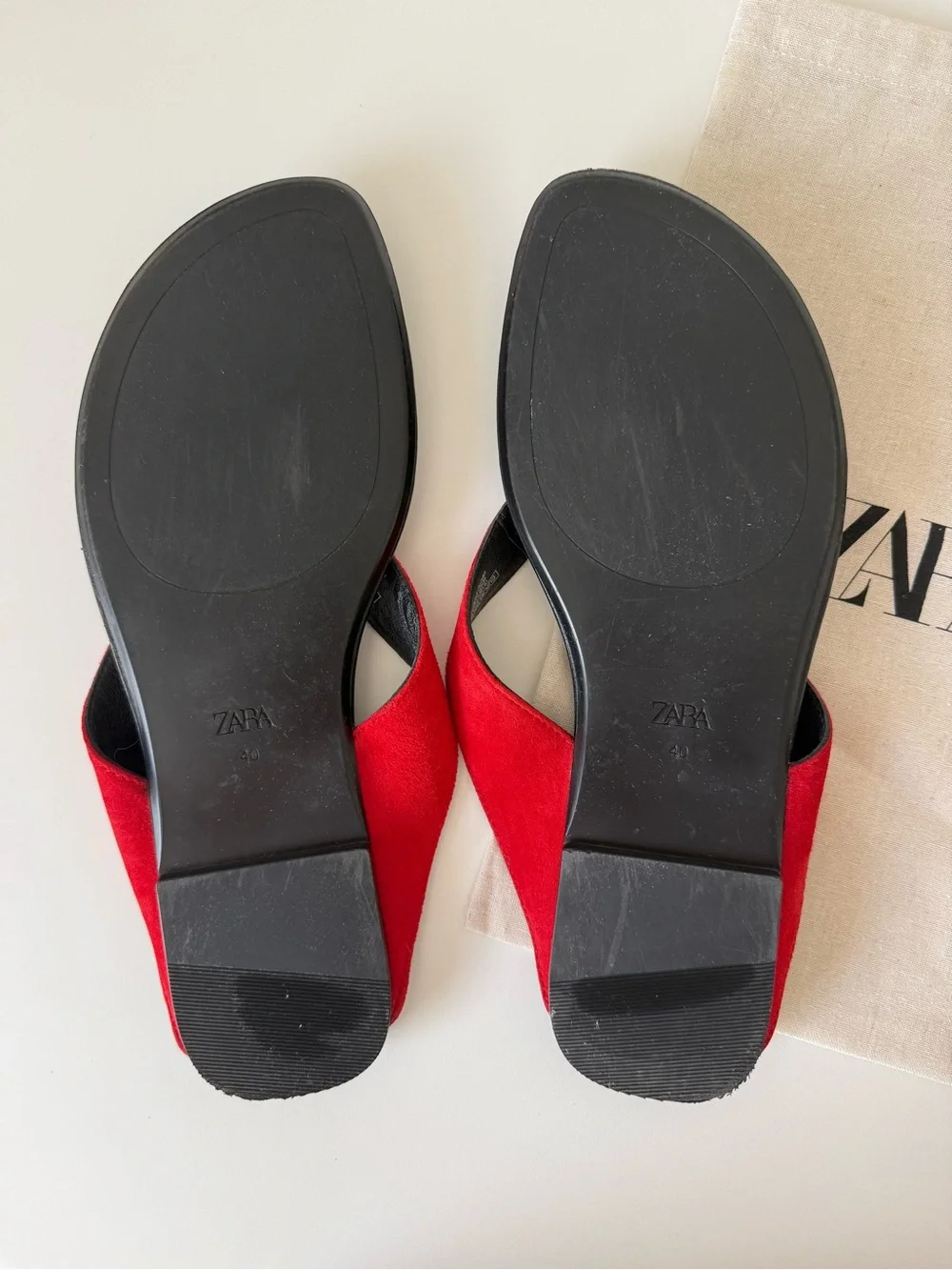 Zara Women’s Flat Leather Thong Sandal, size 9 - Picture 5 of 5
